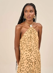 Blusa Feminina Halter Estampada Com Amarração