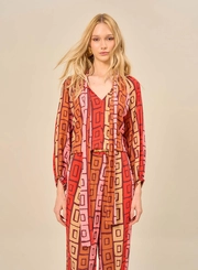 Blusa Feminina Estampada Com Amarração