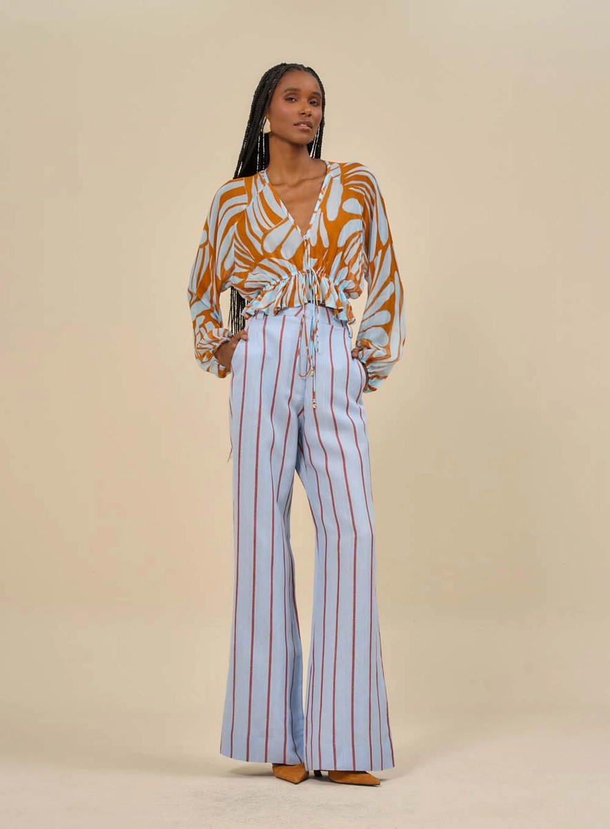 Blusa Feminina Estampada Com Amarração Frontal Estampados Souisy