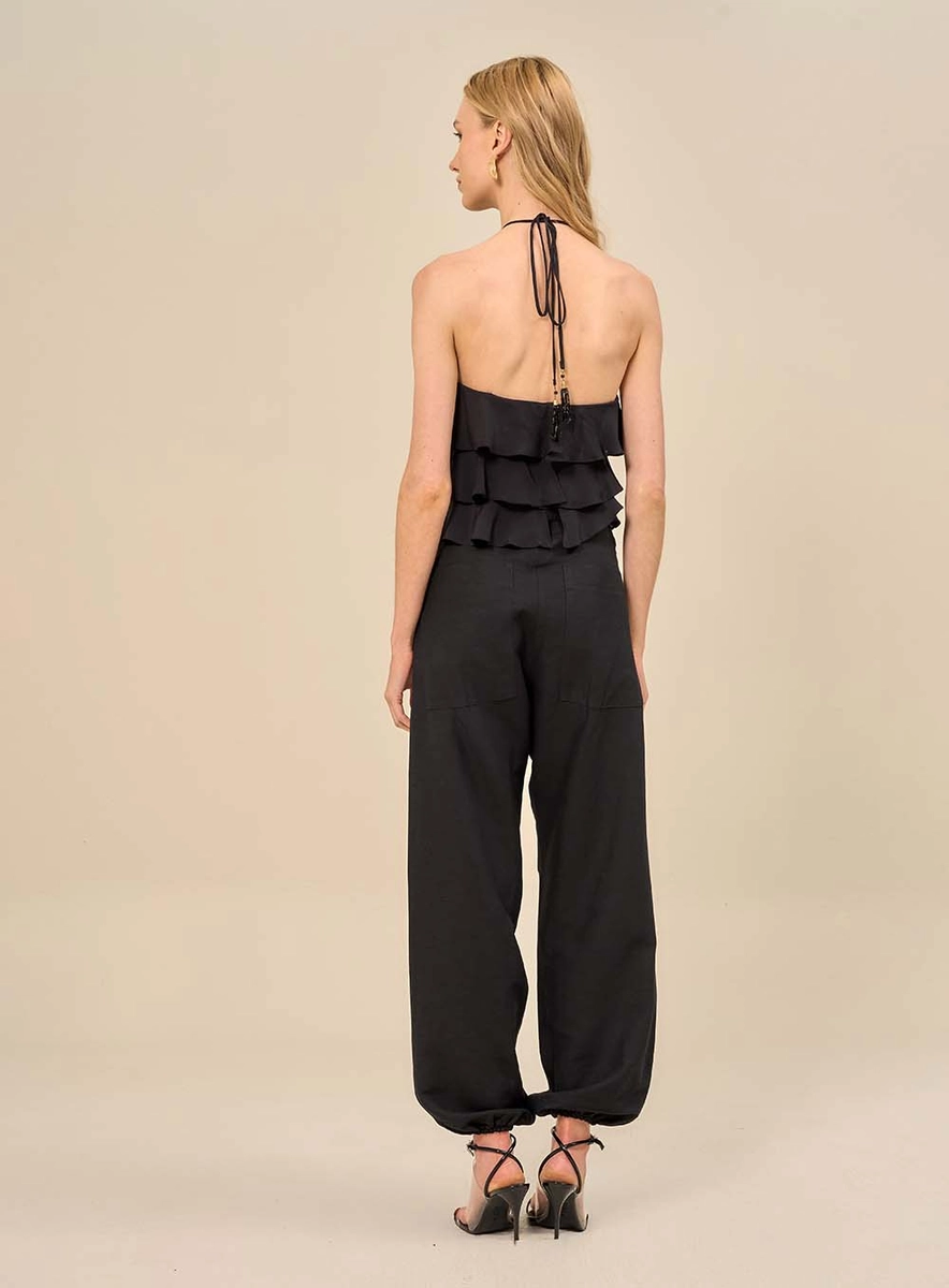 Calça Alfaiataria Com Pregas Frontais Preto Souisy