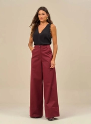 Calça Cintura Alta Com Bolsos Faca