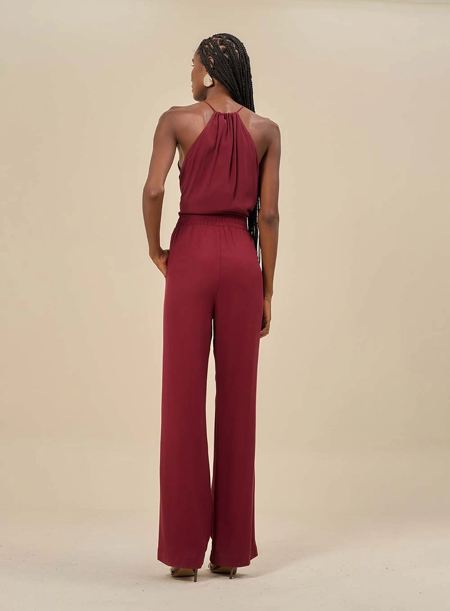 Calça Feminina Com Cordão Para Amarração Bordô Souisy