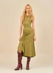 Saia Feminina Midi Assimétrica Com Drapeado