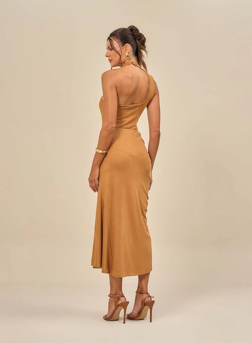 Saia Feminina Midi Assimétrica Com Drapeado Verde Souisy