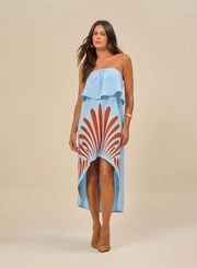 Vestido Midi Tomara Que Caia Com Babado