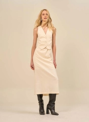 Vestido Midi Com Detalhes De Colete