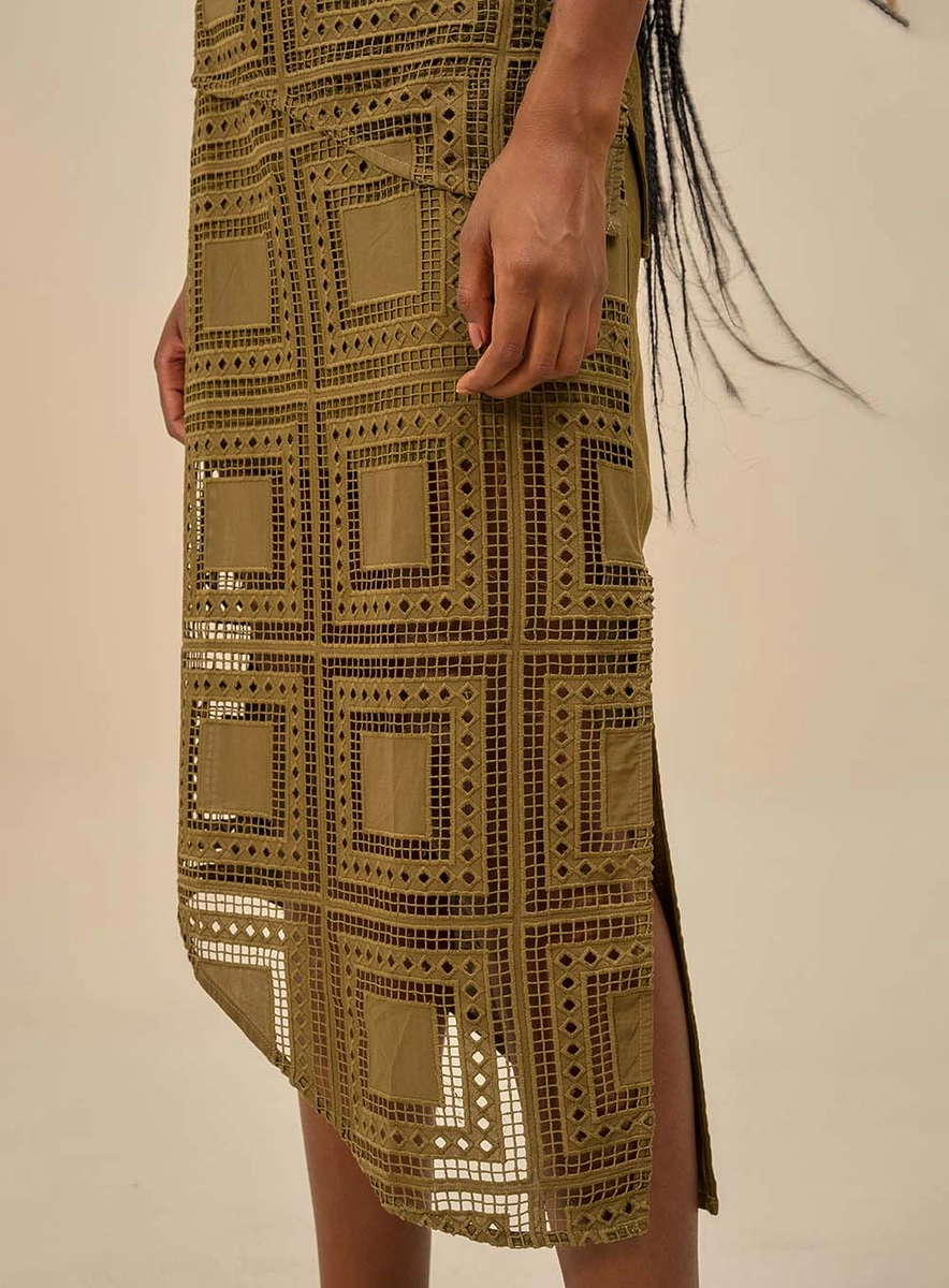 Vestido Midi Um Ombro Só E Amarração Verde Souisy