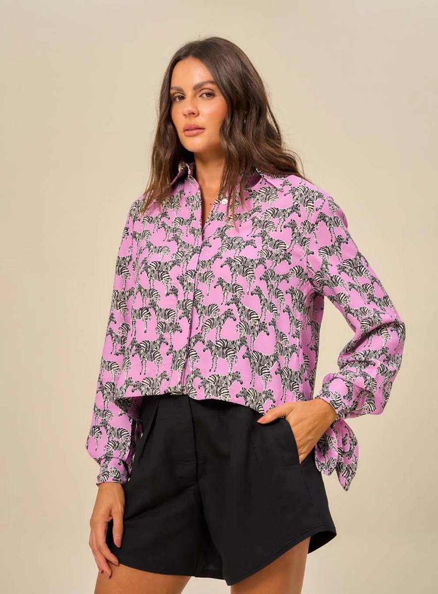 Camisa Tecido Plano  Feminino Isy Estampados Souisy
