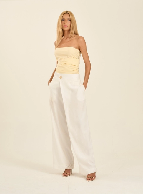 Calça Pantalona Feminina Transpassada