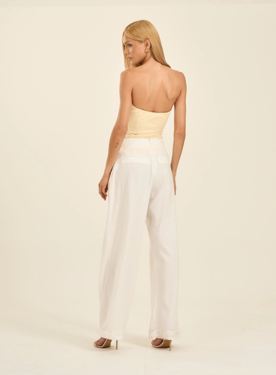 Calça Pantalona Feminina Transpassada Off Shell Souisy