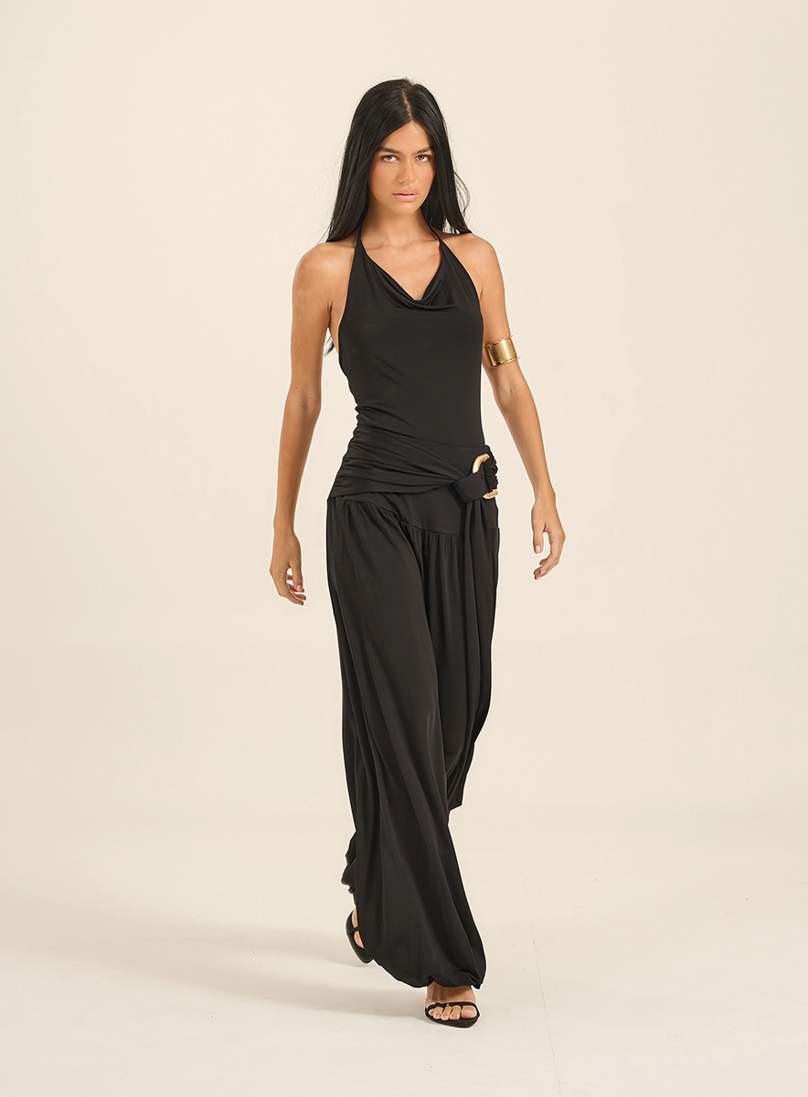 Blusa Frente Única Com Decote Degagê Preto Souisy