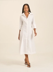 Vestido Chemise Com Gola