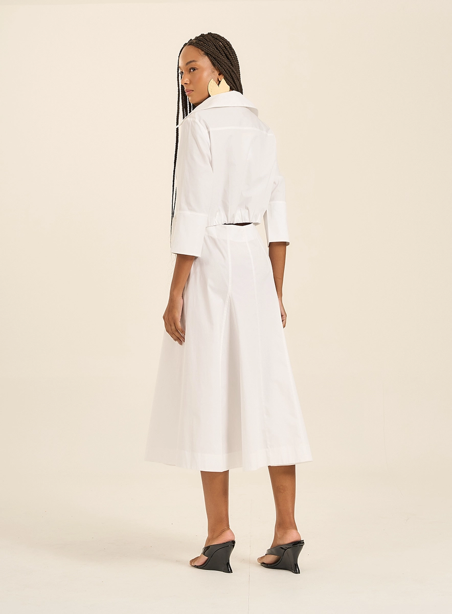 Vestido Chemise Com Gola Branco Souisy