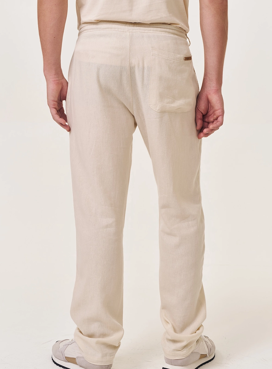 Calça Alfaiataria Masculina Relaxed Fit Bege Italian Lcecci