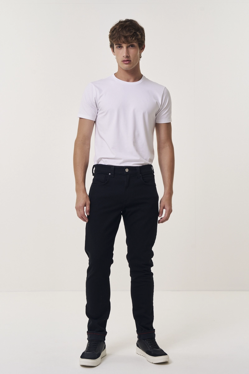 Calça Jeans Masculina Neaal Skinny Denim Preto Índigo Preto Lcecci