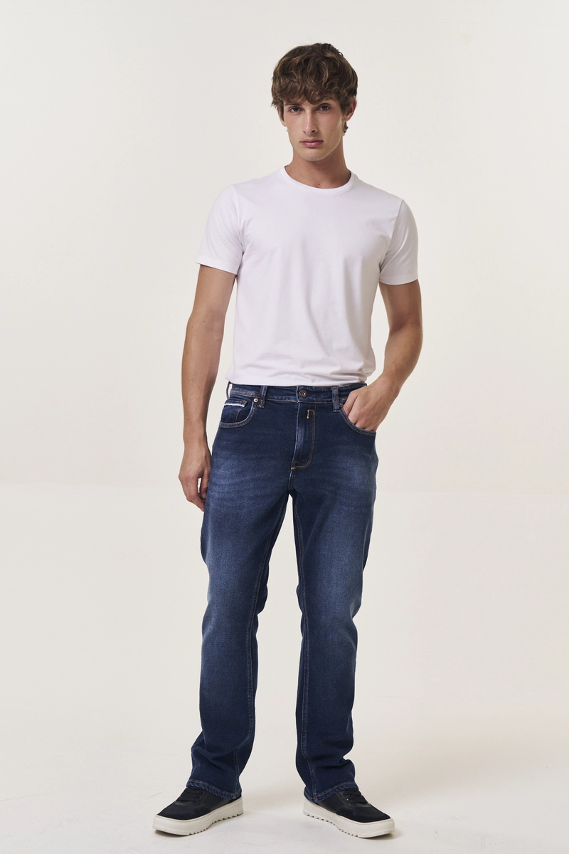 Calça Jeans Masculina Grover Straight Índigo Lcecci