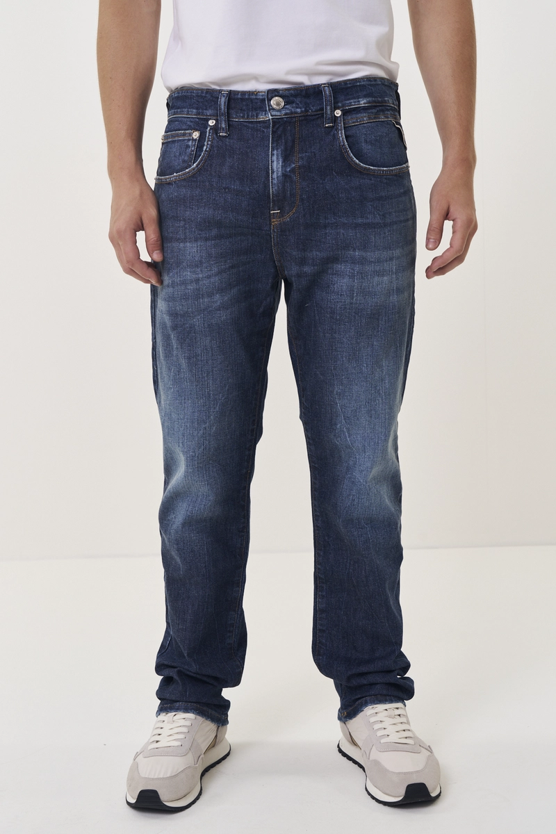 Calça Jeans Masculina Aideen Straight Comfort Índigo Replay