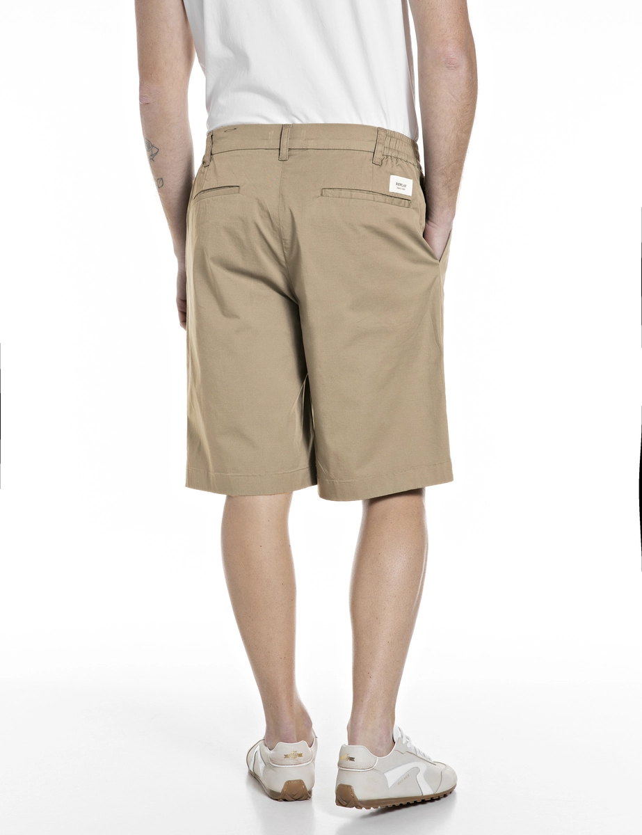 Bermuda Sarja Masculina Chino Bege Replay