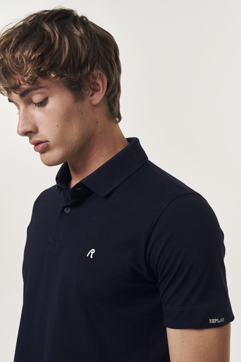 Polo Masculina Regular Azul Caelum Lcecci