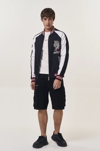 Jaqueta Masculina Bicolor Bomber Com Bordado