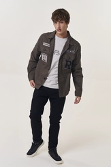 Jaqueta Sarja Masculina Parka Bordada