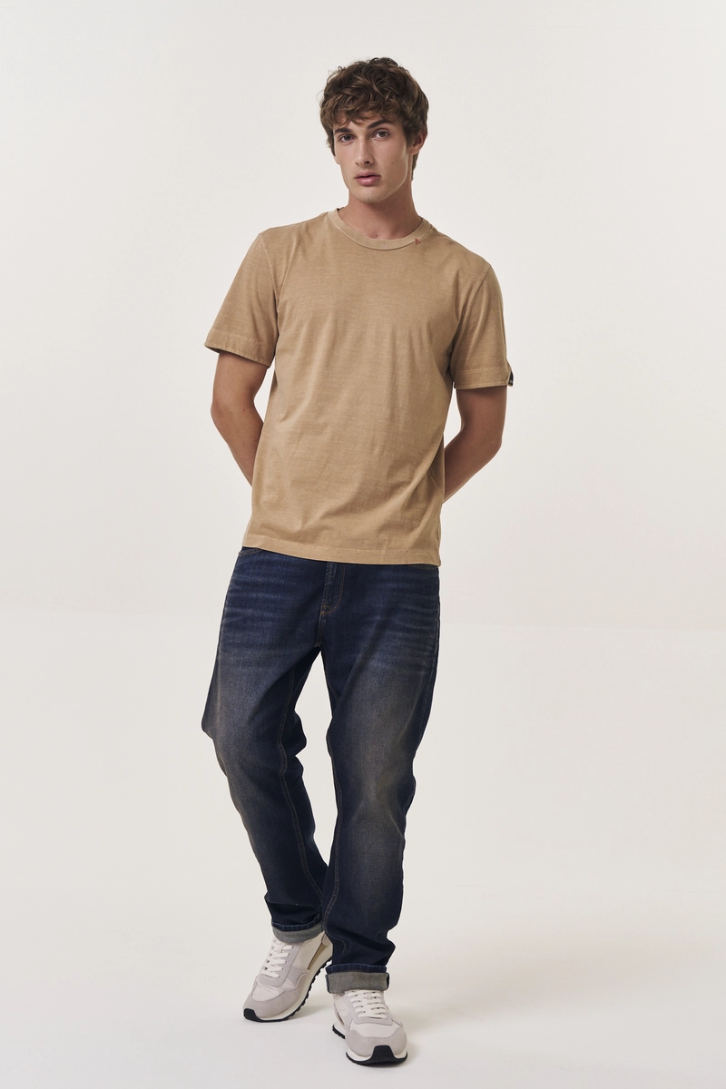 Camiseta Masculina Regular Estonada Marrom Lcecci