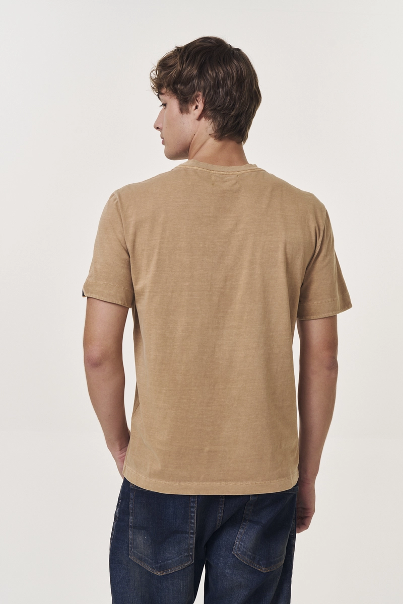 Camiseta Masculina Regular Estonada Marrom Lcecci