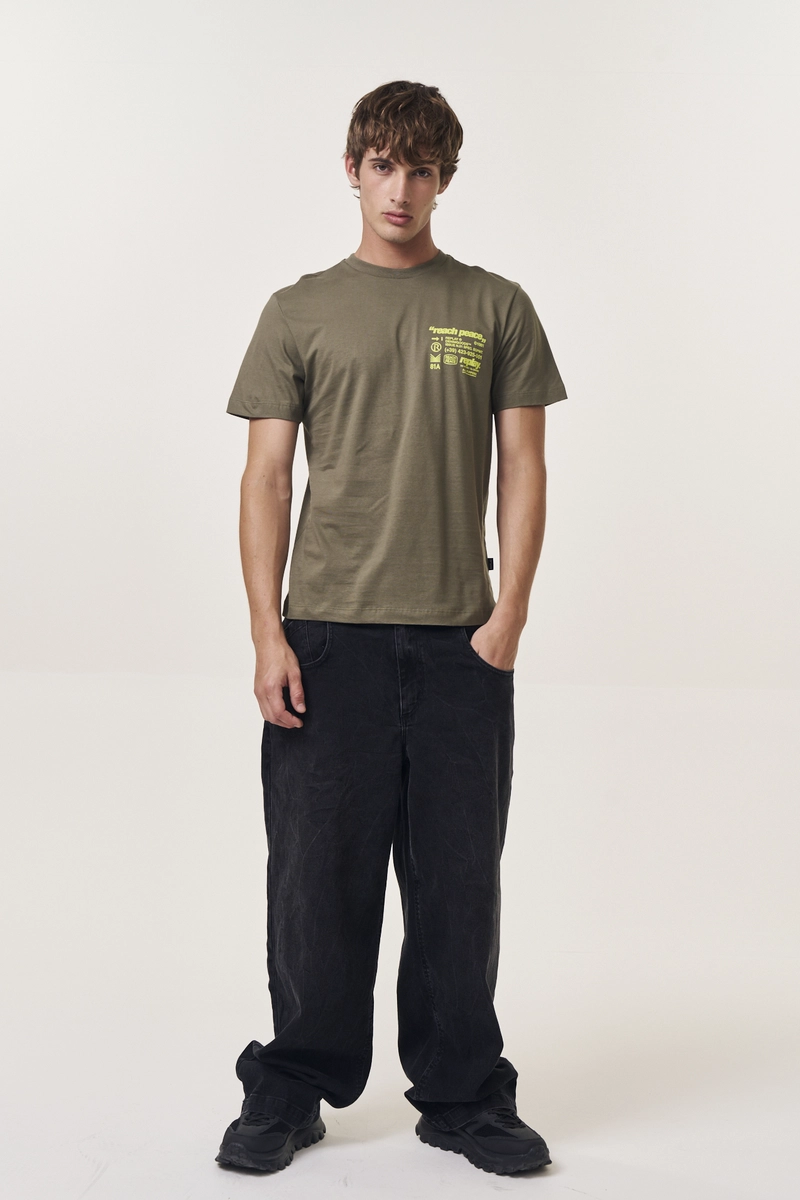 Camiseta Masculina Regular Com Estampada Verde Dragon Lcecci
