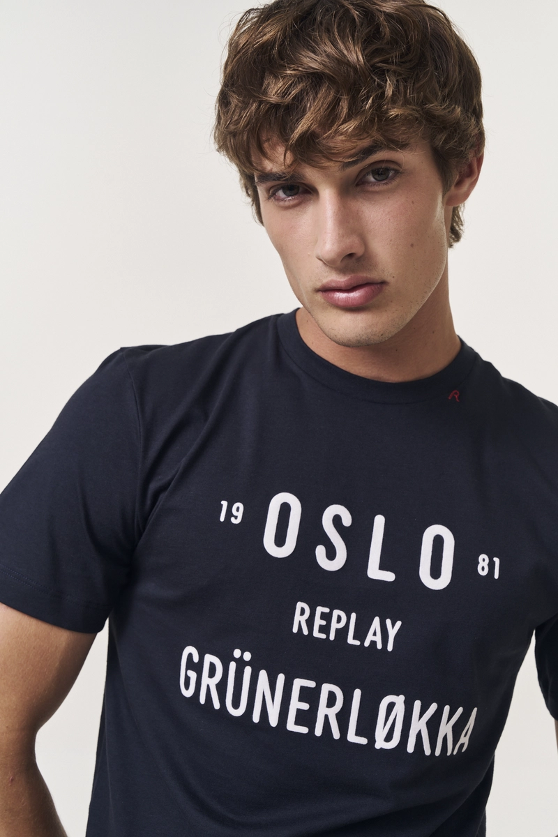 Camiseta Masculina Regular Oslo Azul Caelum Replay
