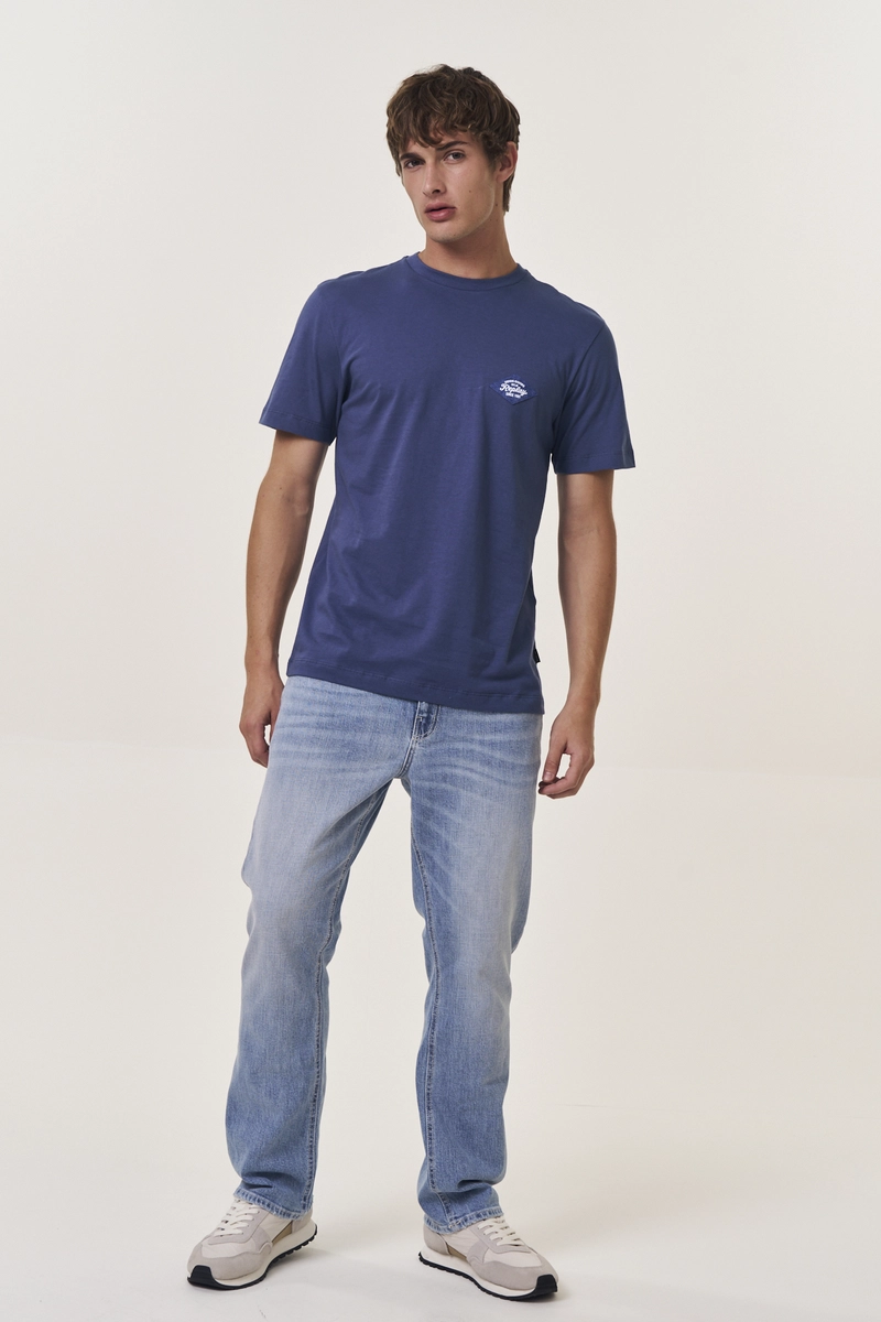 Camiseta Masculina Regular Azul Replay