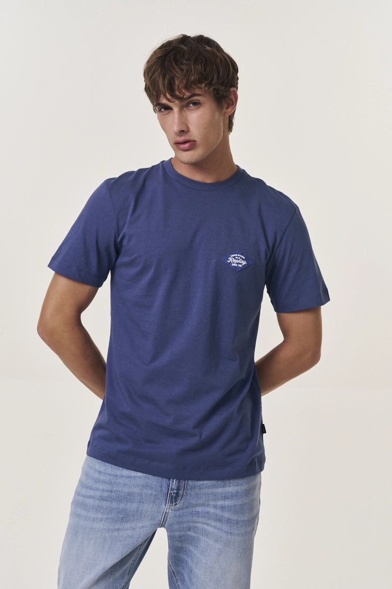 Camiseta Masculina Regular Azul Replay