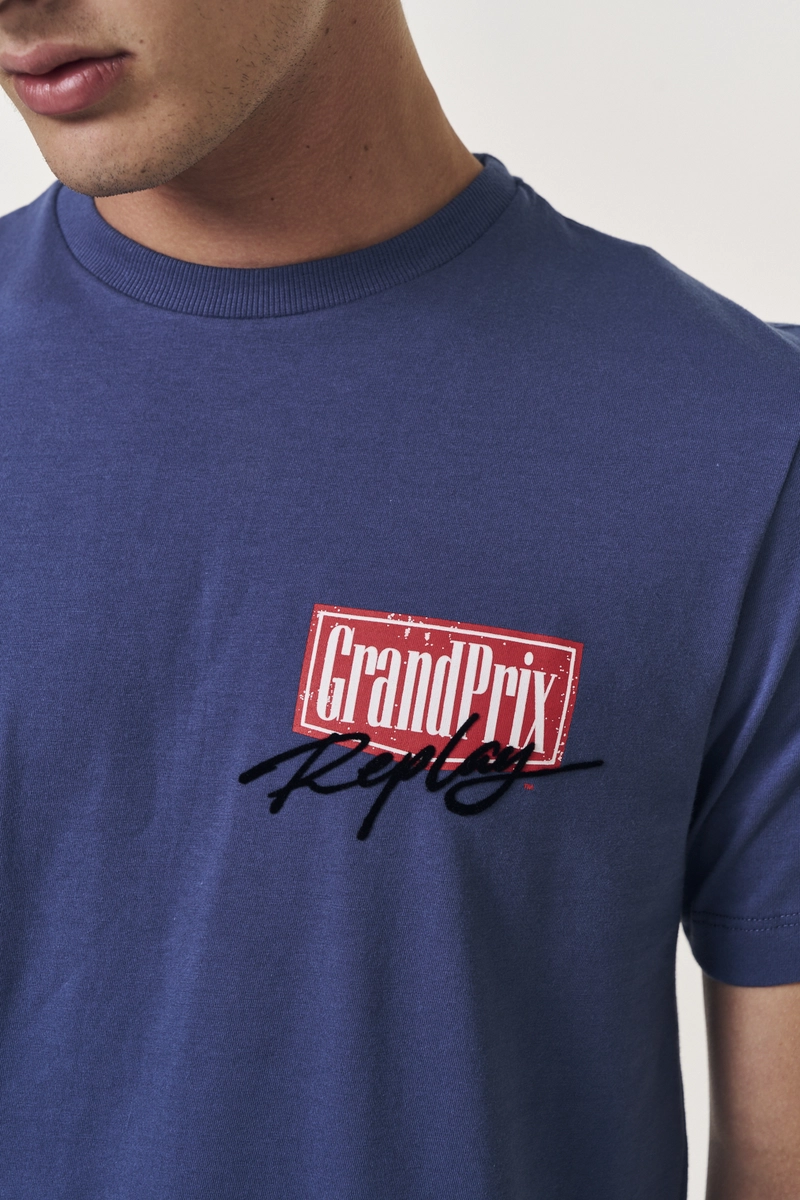 Camiseta Masculina Regular Azul Replay