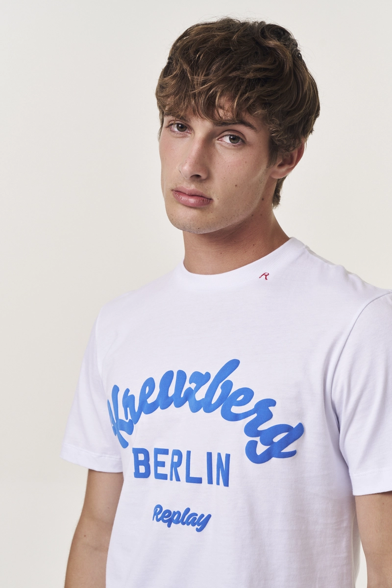 Camiseta Masculina Regular Berlim Branco Replay