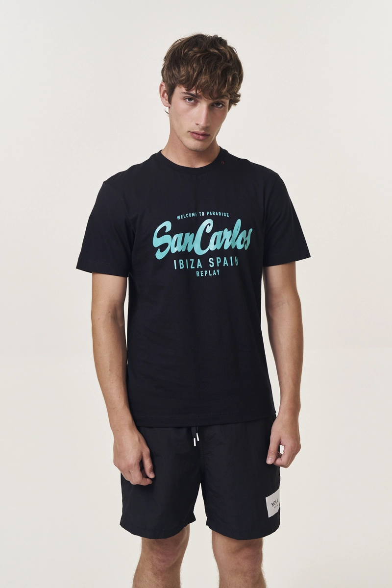 Camiseta Masculina Regular San Carlos Preto Replay