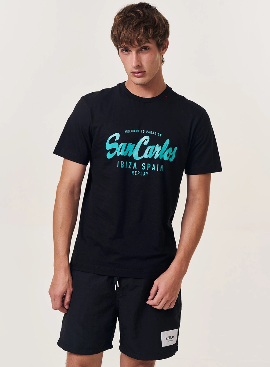 Camiseta Masculina Regular San Carlos Preto Lcecci