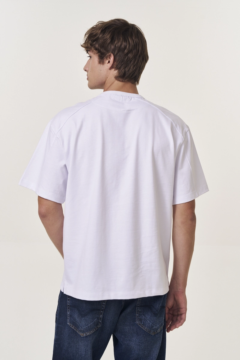 Camiseta Masculina Relaxed Denim Branco Replay