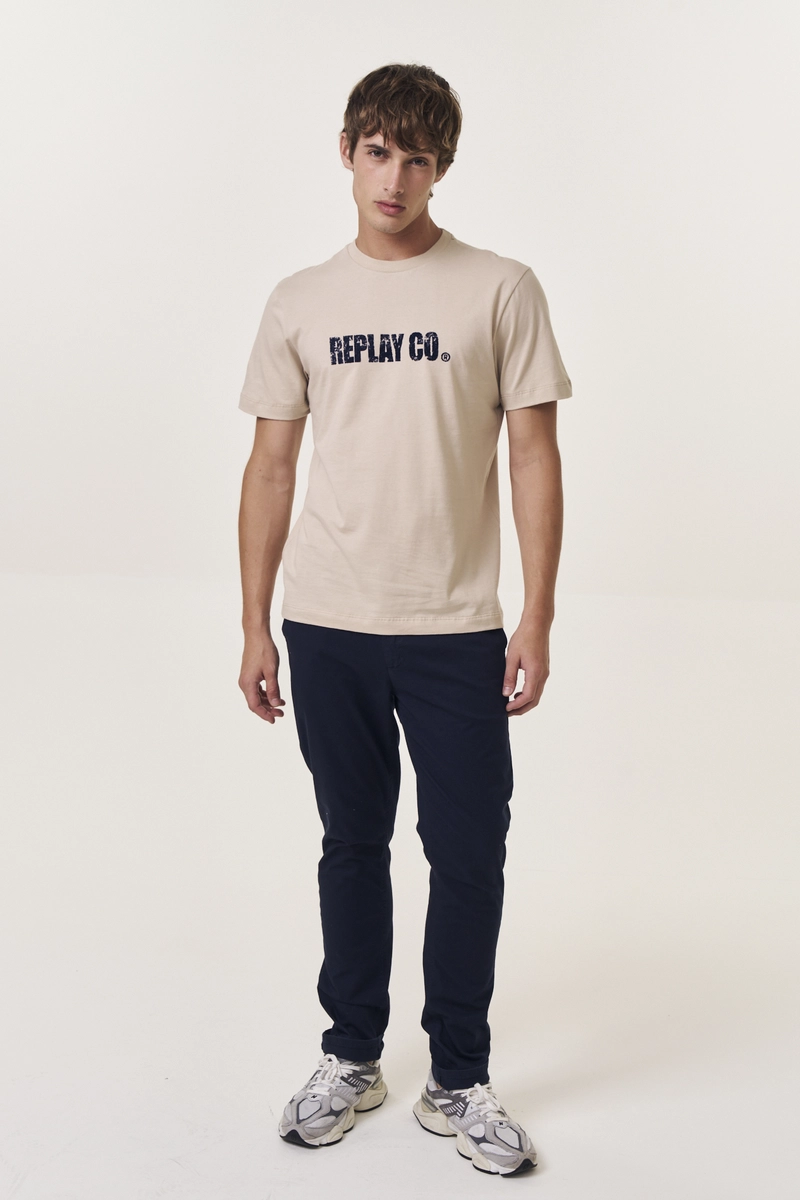 Camiseta Masculina Regular Bege Lcecci