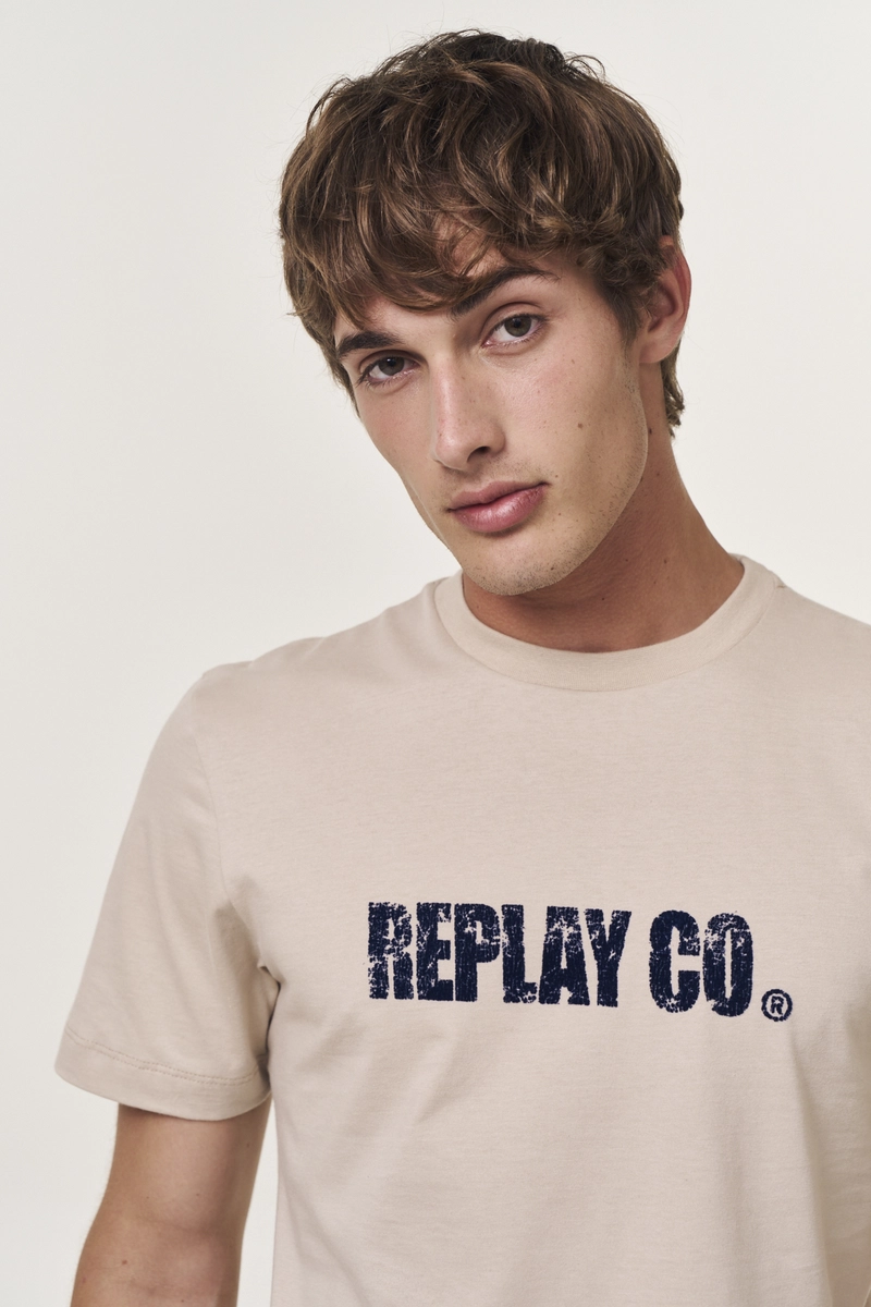 Camiseta Masculina Regular Bege Lcecci