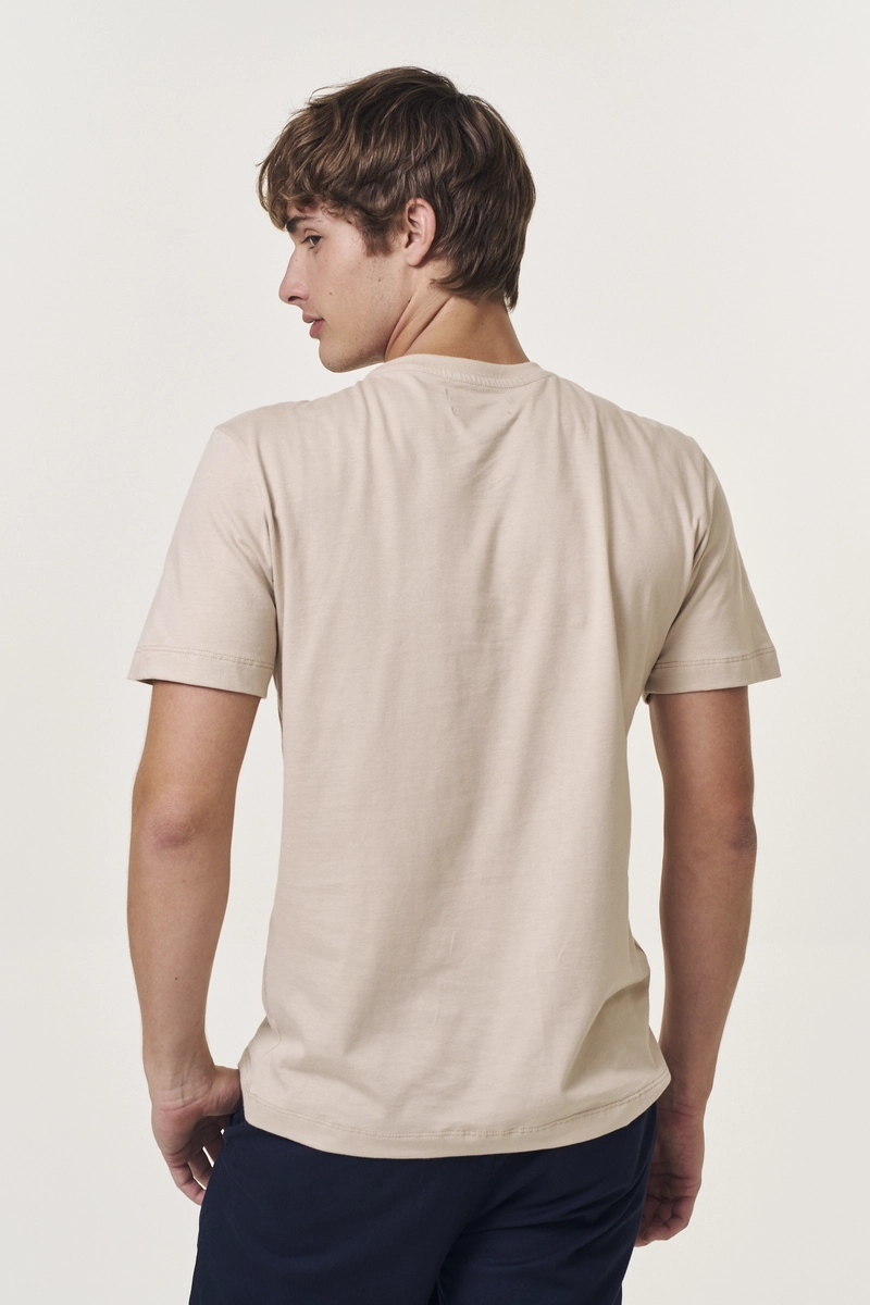 Camiseta Masculina Regular Bege Replay