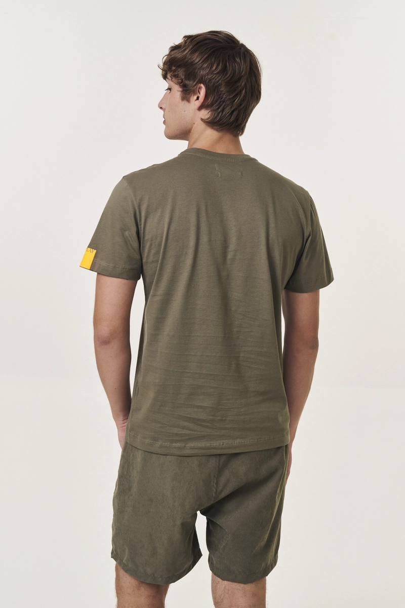 Camiseta Masculina Regular Básica Verde Dragon Lcecci