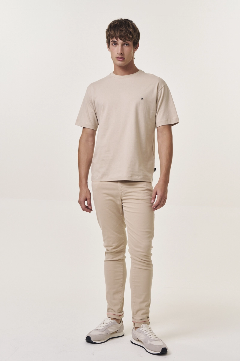 Camiseta Masculina Relaxed Bege Lcecci
