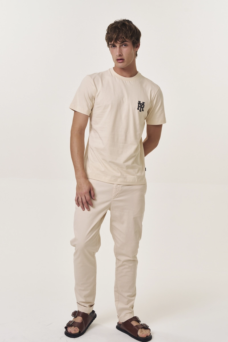 Camiseta Masculina Regular Bege Lcecci