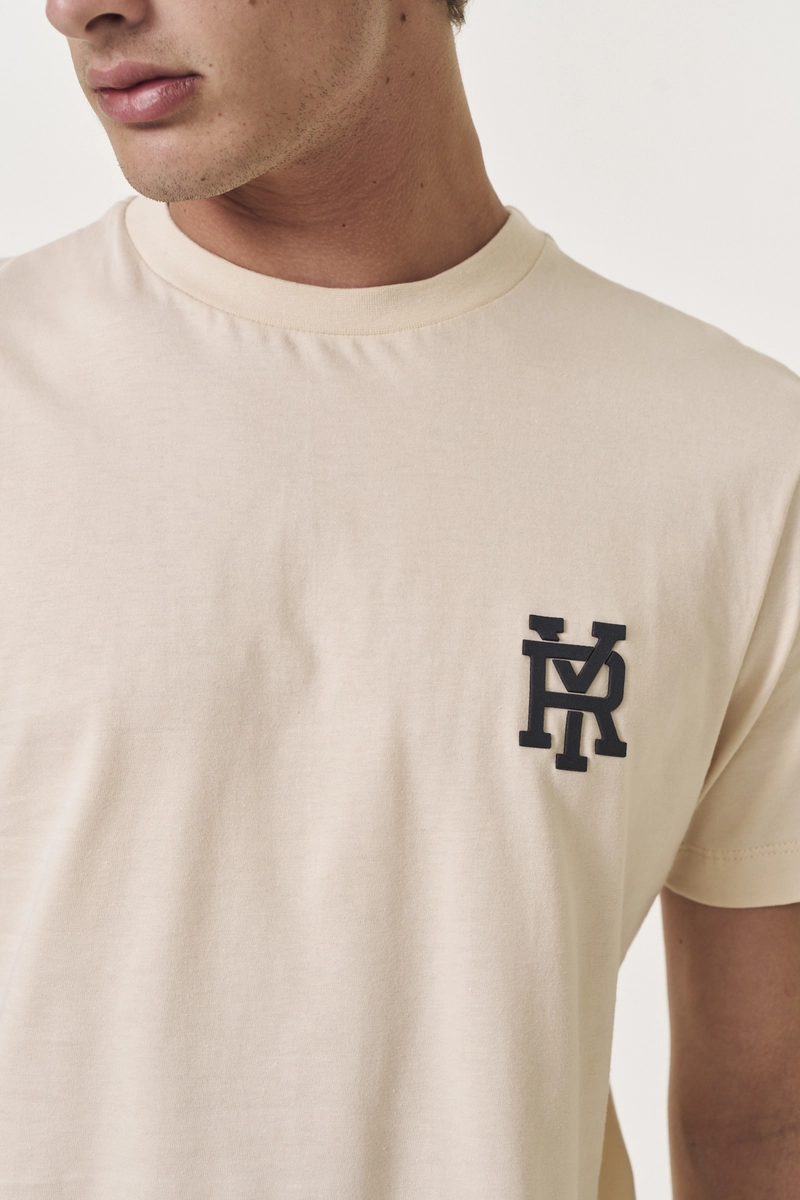 Camiseta Masculina Regular Bege Replay