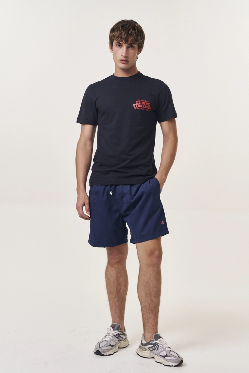 Beachshort Cós Com Elástico Azul Caelum Lcecci