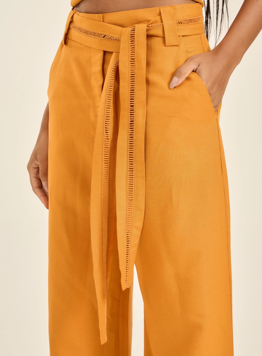 Calça Feminina Pantalona Basic Comfort Marrom Souisy