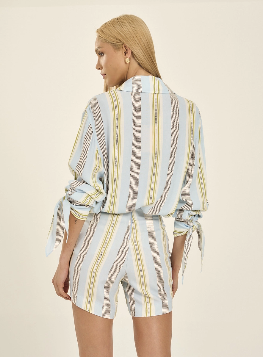 Short Estampado Com Amarração Transpassada Estampados Souisy