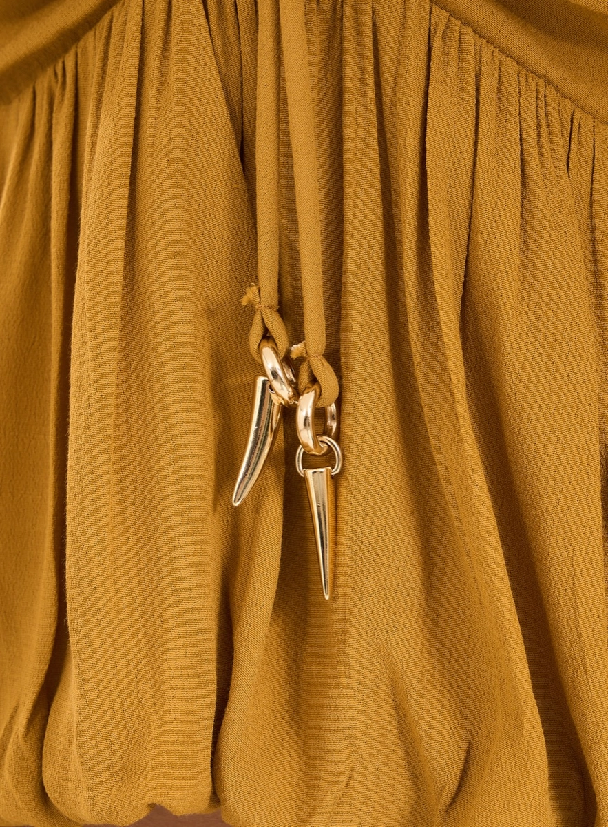 Blusa Alças Finas Com Amarração Amarelo Souisy