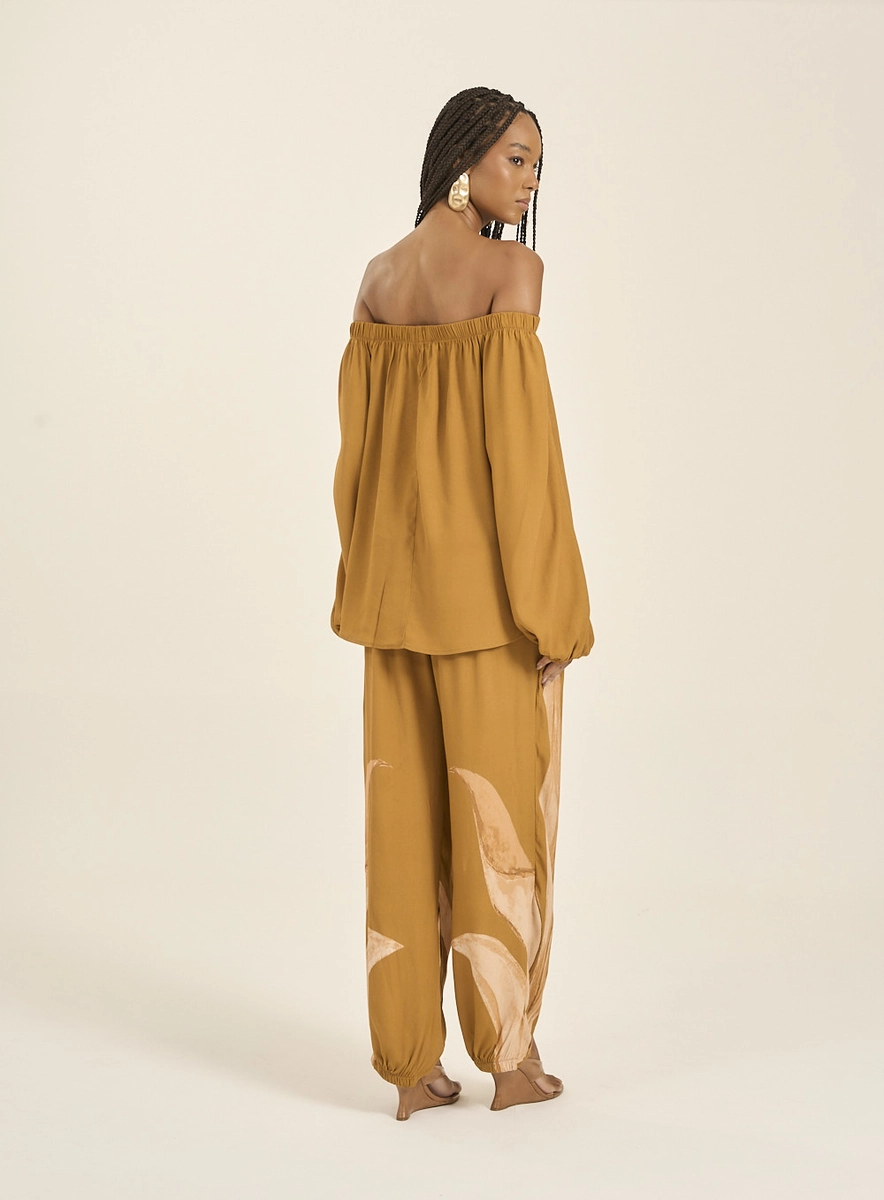 Blusa Ombro A Ombro Estampada Com Amarração Estampados Souisy