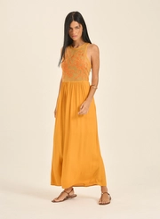 Vestido Longo Bordado Floral