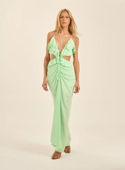 Vestido Longo Com Amarração Frontal